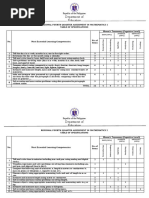 Table of Specifications Math