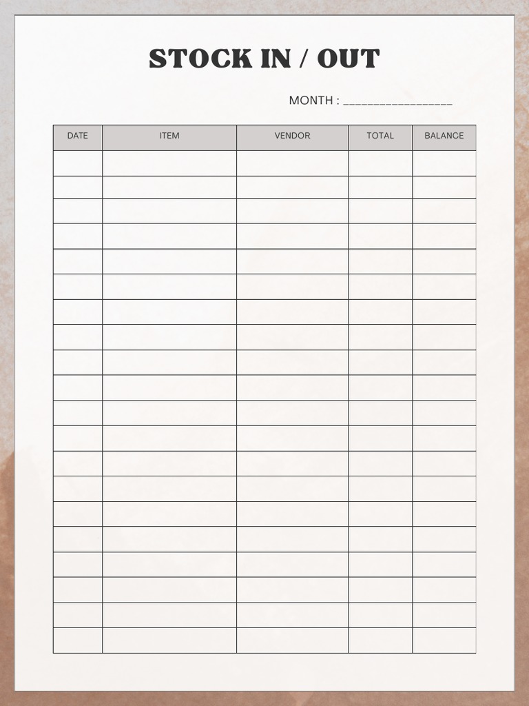 Stock in Out | PDF