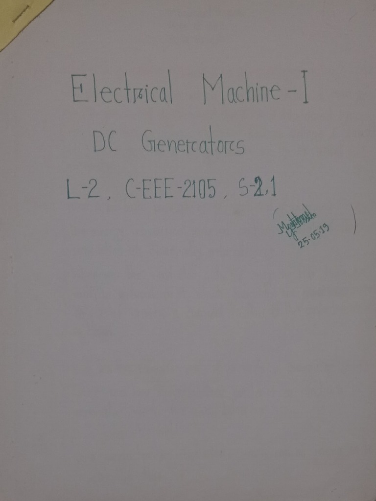 Electrical Machine (DC Generator) | PDF