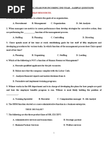 Chra Quali Sample Questions
