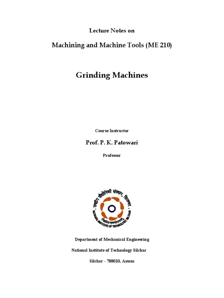 Overview of Grinding Machines and Processes | PDF | Grinding (Abrasive ...