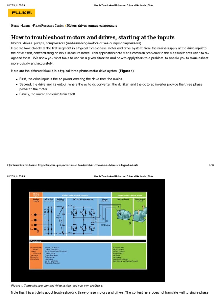 How To Troubleshoot Motors and Drives at The Inputs Fluke PDF