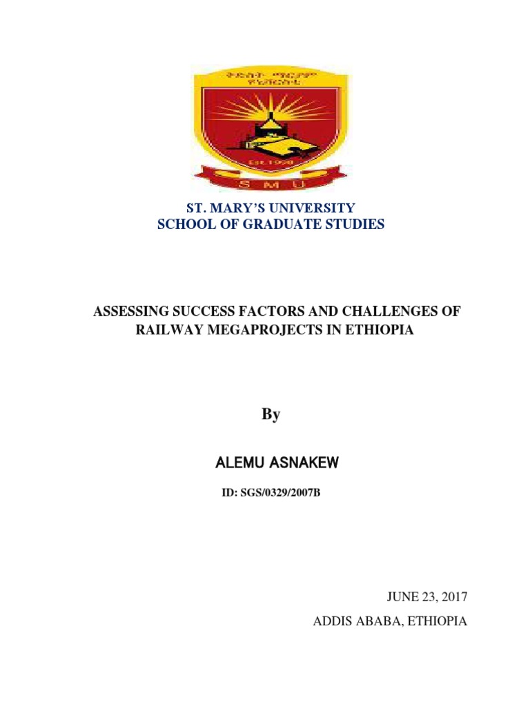 Railway Megaprojects in Ethiopia: Success Factors | PDF | Project ...