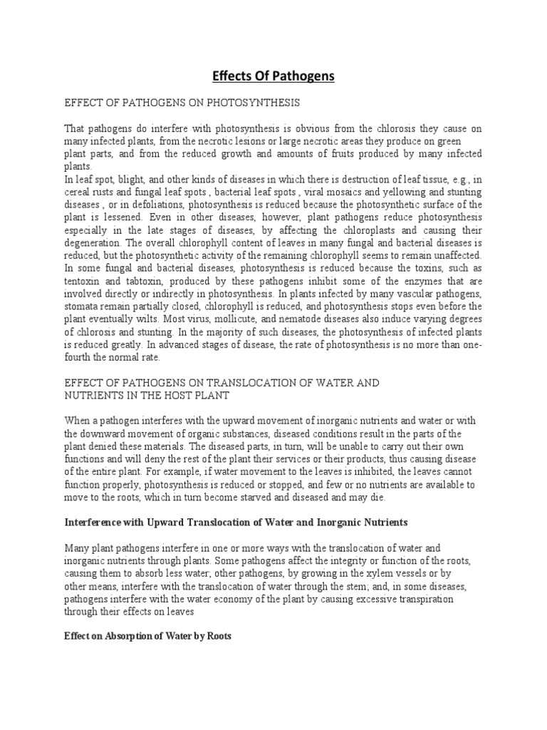 Effects of Pathogens | PDF | Cell Membrane | Plant Pathology