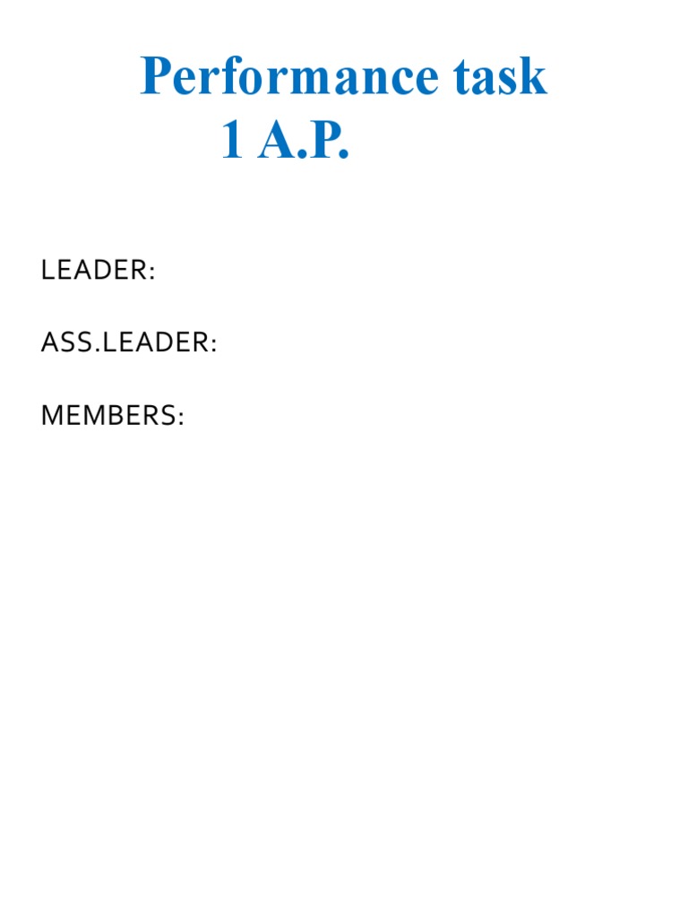 Performance task ap pdf