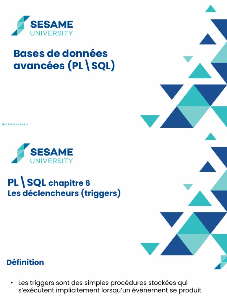 Triggers en PL/SQL : Création et Exemples | PDF | SQL | Informatique