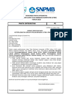 Form Pakta Integritas UTBK-SNBT 2023