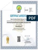 INS Sertifikat Akreditasi Institusi Universitas Dirgantara Suryadarma