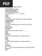 Q - ClassX - Employability Skills - ICT Skills Objective Questions