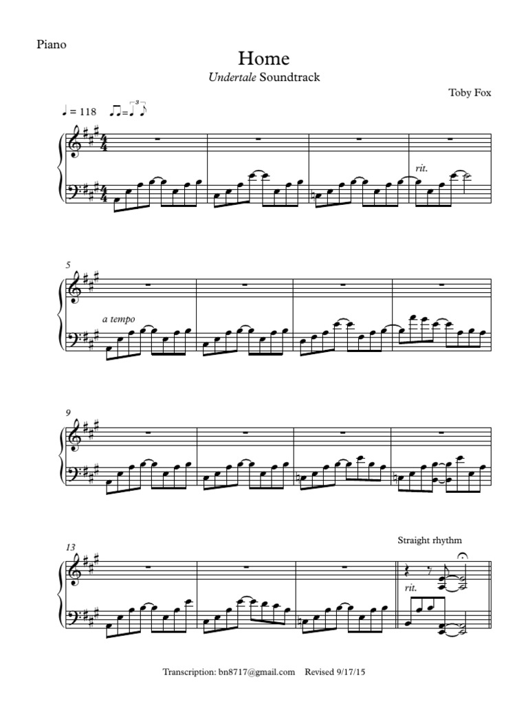 Undertale - Home (Piano) - Piano | PDF