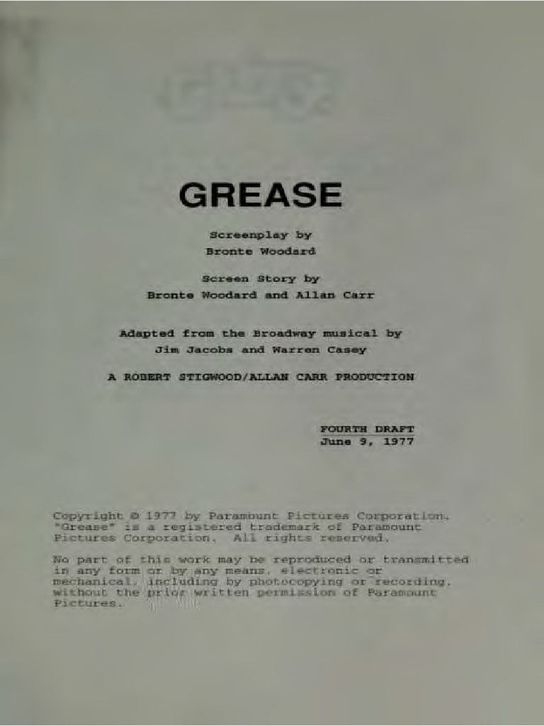 Grease Script | PDF