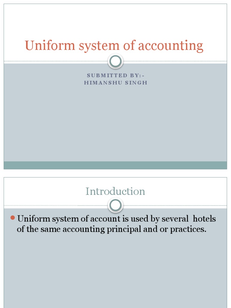 Uniform System of Accounting PDF