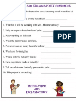 Imperative N Exclamatory Worksheet