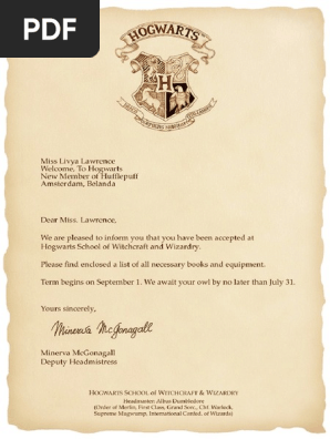 Hogwarts Letter 2