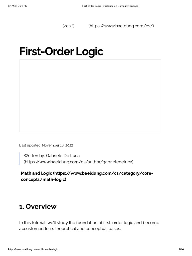 First-Order Logic - Baeldung On Computer Science | PDF | First Order ...