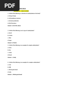 Carbohydrate Mcqs Basic