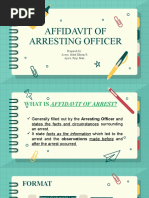 Affidavit of Arresting Officer: Prepared By: Acero, Mark Edrian R Ajero, Ryiji Mari