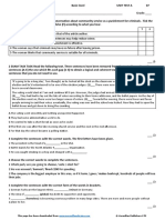 Unit Test 7A Basic Level