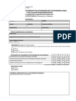 Evaluación DEL Documento DE Actividades DEL Doctorando (DAD) Y DEL Plan DE Investigación (PI) P D