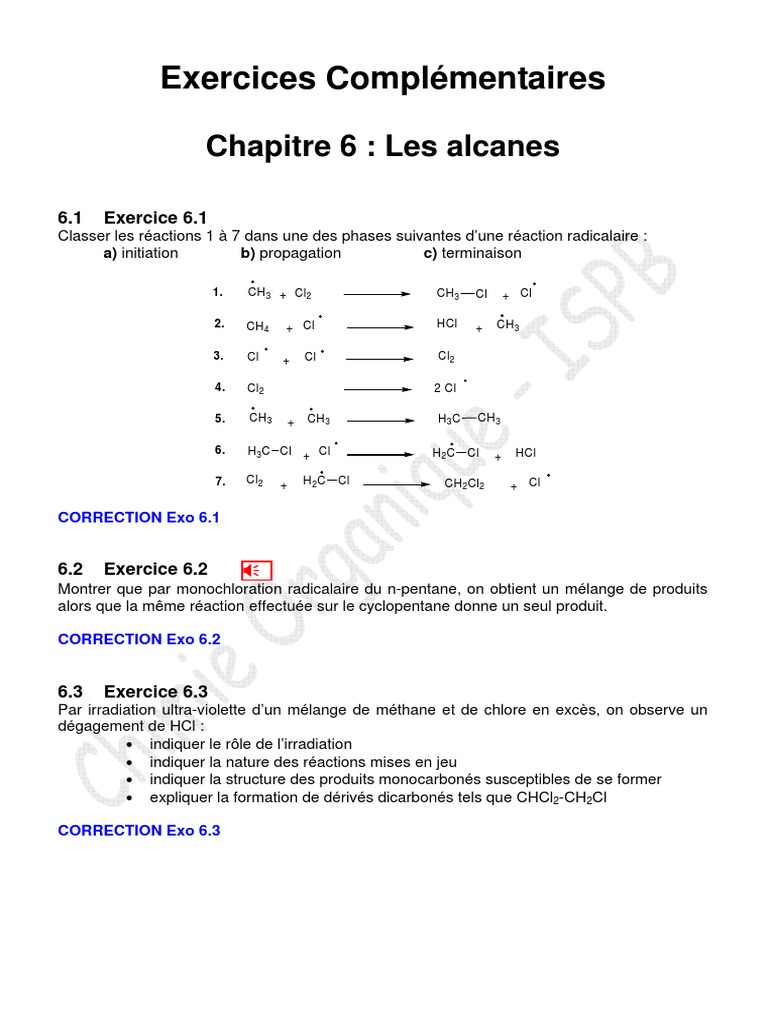 Exo Alcane | PDF | Composés organiques | Chimie organique
