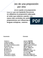 Uso Erróneo de Una Preposición Por Otra