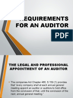 Requirements For An Auditor