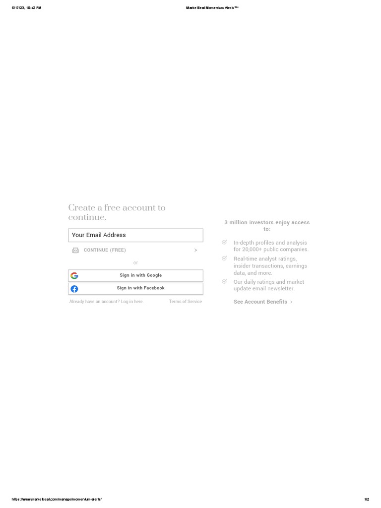 MarketBeat Momentum Alerts™ PDF