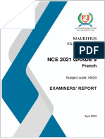 NCE Examiners Report French 2020 2021