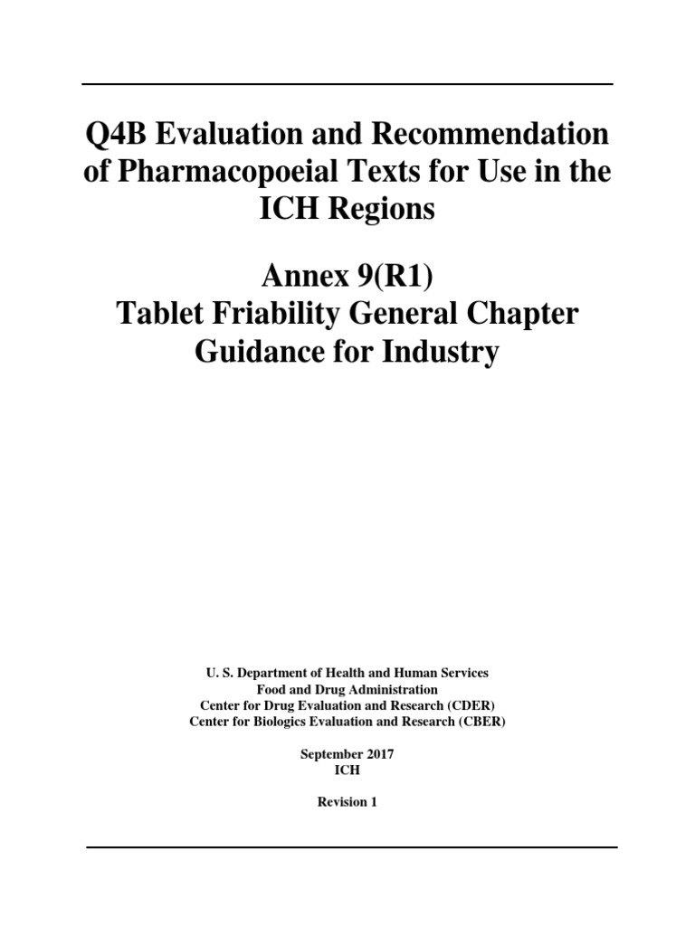 Friability Tablet PDF Food And Drug Administration Health Care