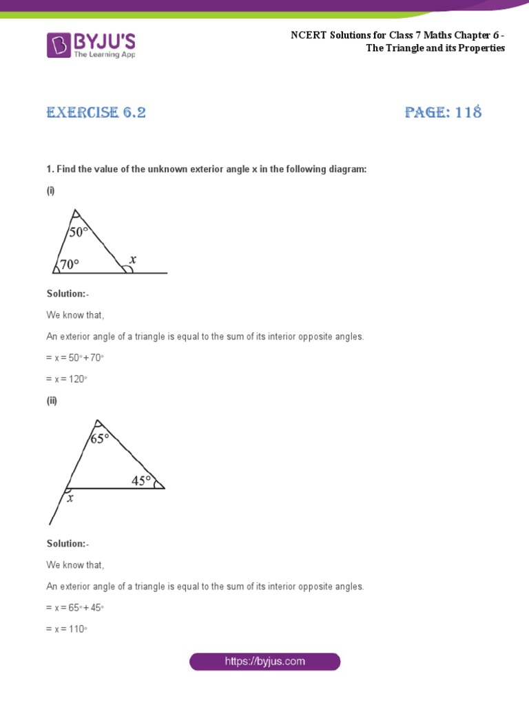 Class 7 Exercise 6.2