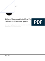 Effect of Sweep On Cavity Flow Fields at Subsonic and Transonic Speeds