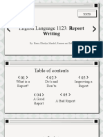 English Language - Report Writing