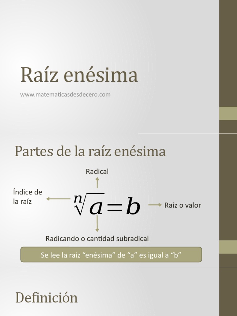 Raíz Enésima Pdf