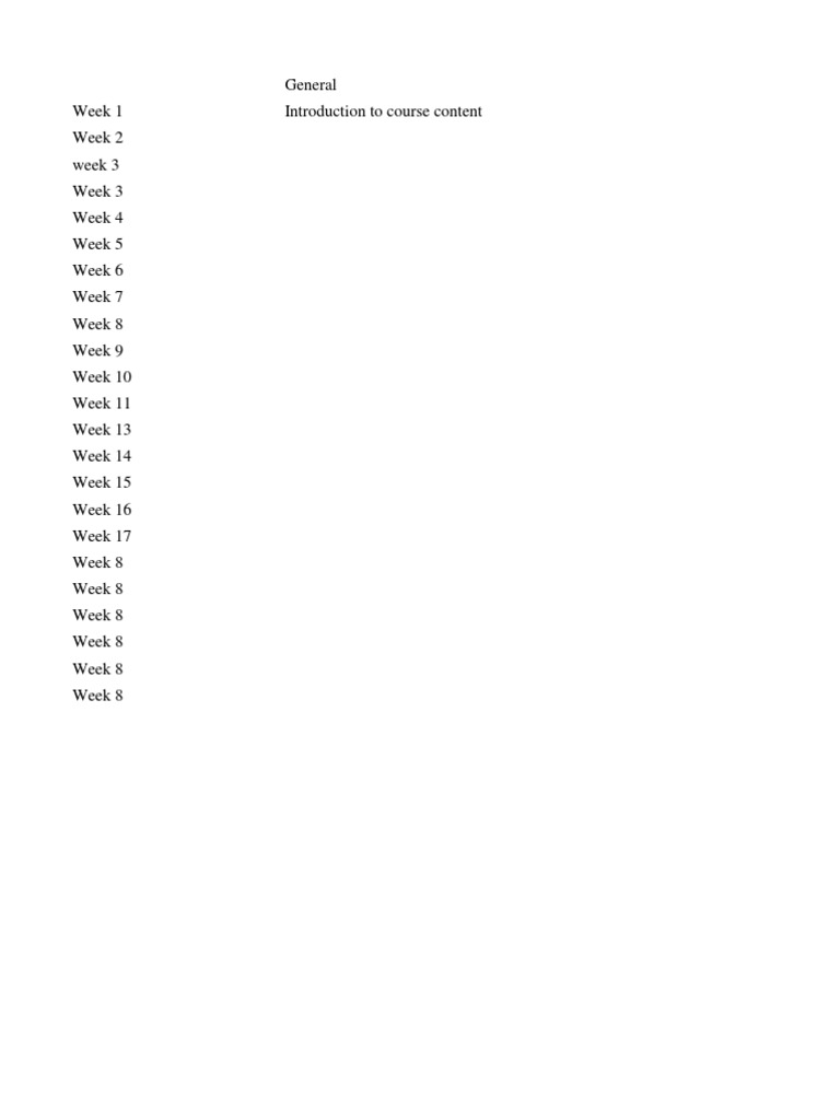 Weekly Schedule For Training Program | PDF