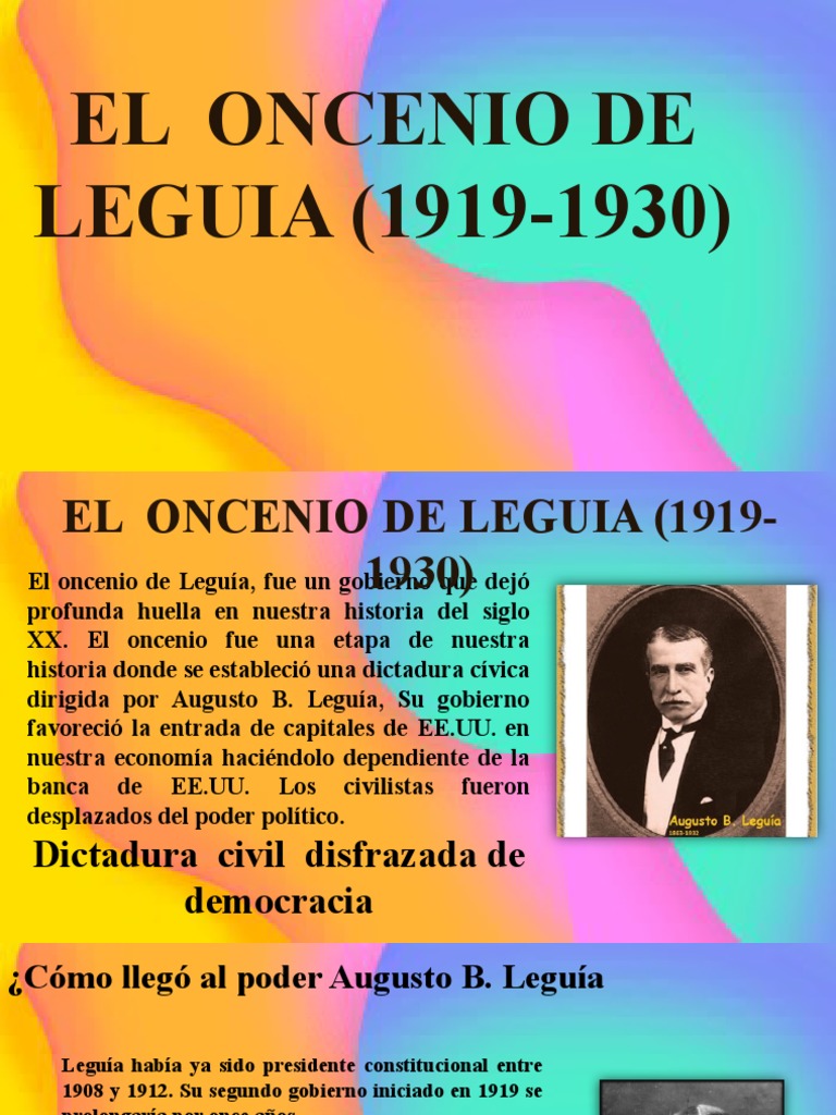 El Oncenio de Leguia PDF Gobierno
