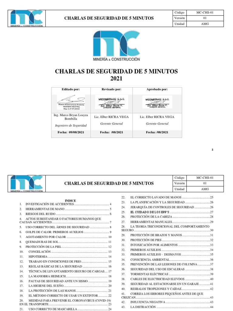 Charlas De Seguridad De 5 Minutos Pdf Hipotermia Quemar