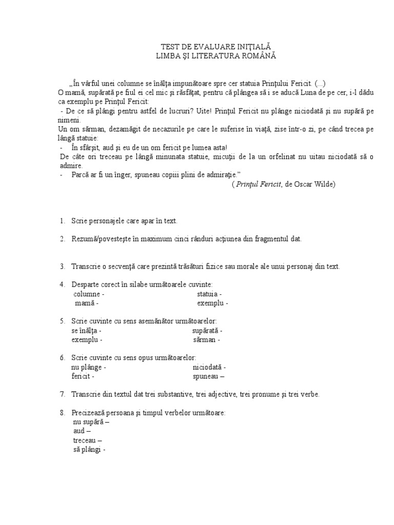 Test Initial Cls. A V A | PDF