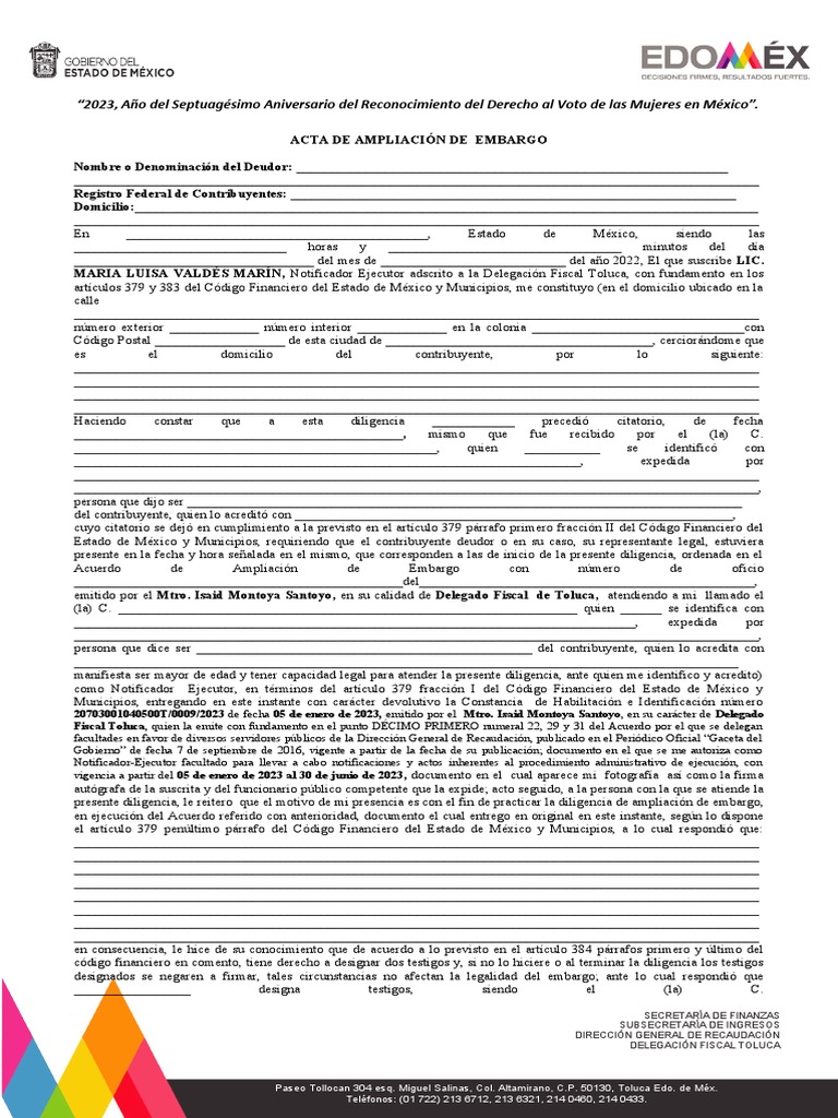 Ampliacion de Embargo Estatal - Maestro | PDF | México | Dinero