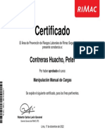 Constancia - Manipulación Manual de Cargas - Contreras Huacho