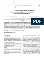 Student Satisfaction and Perceived Value On Word of Mouth (WOM) During The COVID-19 Pandemic: An Empirical Study in Indonesia