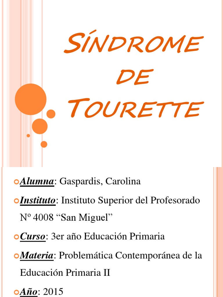 Síndrome de Tourette y su Herencia | PDF | Síndrome de Tourette | Maestros