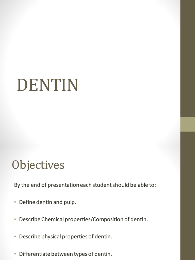 Dentin PDF Dentin Tooth