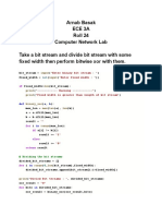 Arnab Basak Ece 3A Roll 24 Computer Network Lab Take A Bit Stream and Divide Bit Stream With Some Fixed Width Then Perform Bitwise Xor With Them