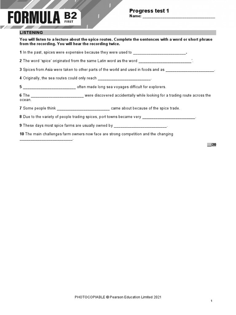 B2 Progress Test: Listening & Reading | PDF | Coral Reef | Aurora