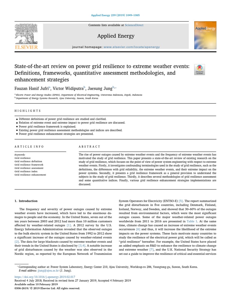 Power Grid Resilience to Extreme Weather | PDF | Climate Resilience ...