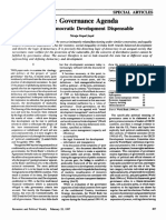 Special Articles The Governance Agenda