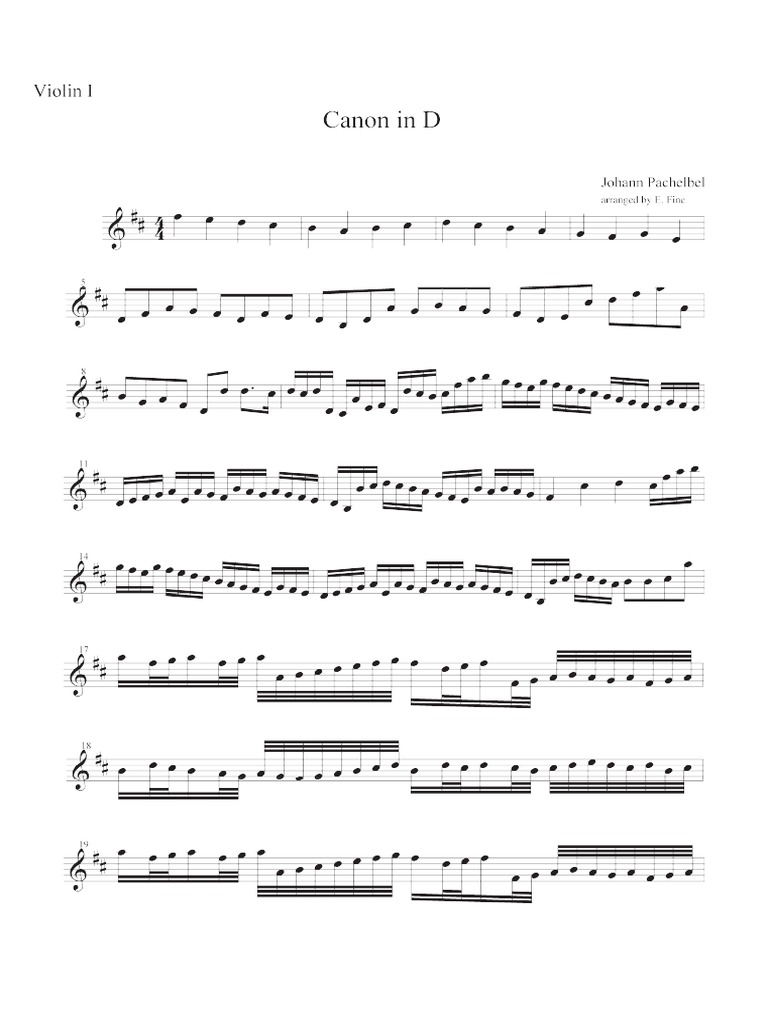 Canon in D Violin PDF