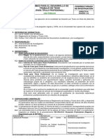 DB-VIN-006 Normas para El Desarrollo de Trabajo de Tesis (Para Título Profesional) - v4 - May2020