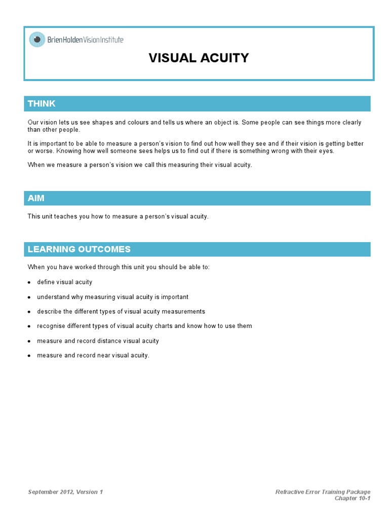 Visual Acuity | PDF | Visual Acuity | Glasses