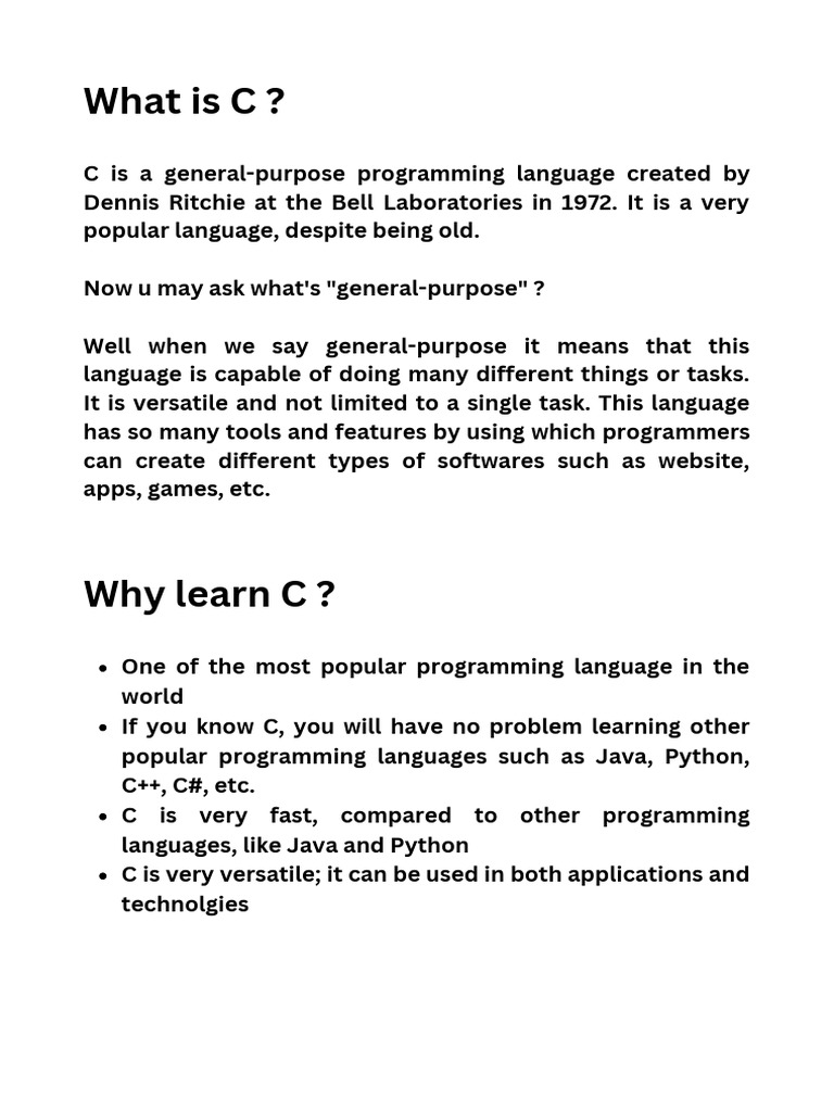 What Is C | PDF | Programming | Computer Program